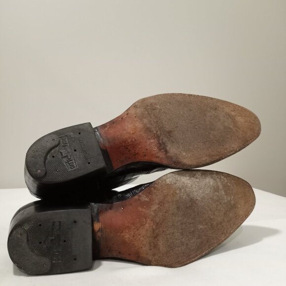 JE-VER EXOTIC LEATHER MENS COWBOY BOOTS BLACK SIZE 13.5 - Picture 9 of 9